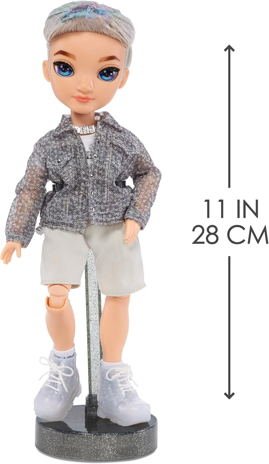 Lalka Rainbow High Fashion – Aidan Russell – Fioletowa lalka chłopiec – modny strój i ponad 10 kolorowych akcesoriów do zabawy – dla kolekcjonerów i dzieci w wieku 4–12 lat