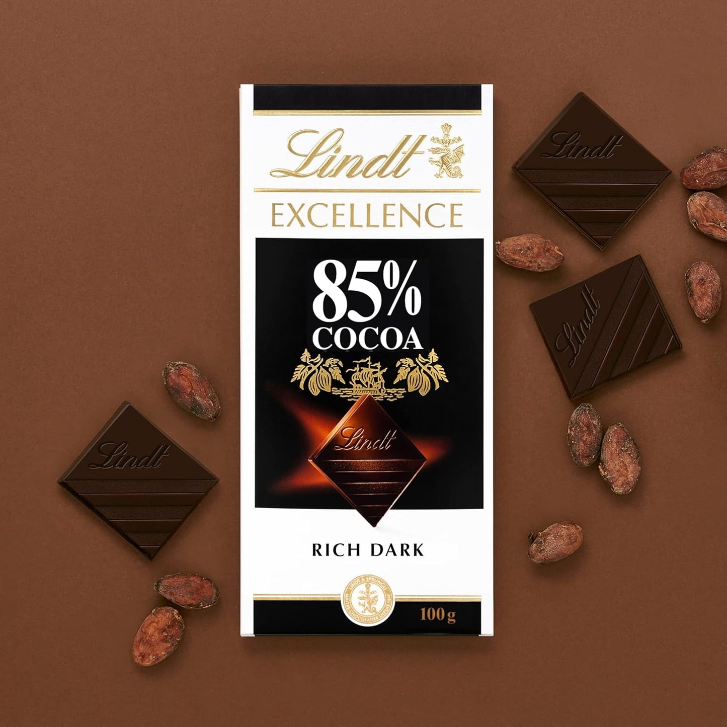 Czekolada Lindta | Baton EXCELLENCE 85% Kakao | 100g | Ekstra ciemna czekolada | Wegański batonik czekoladowy