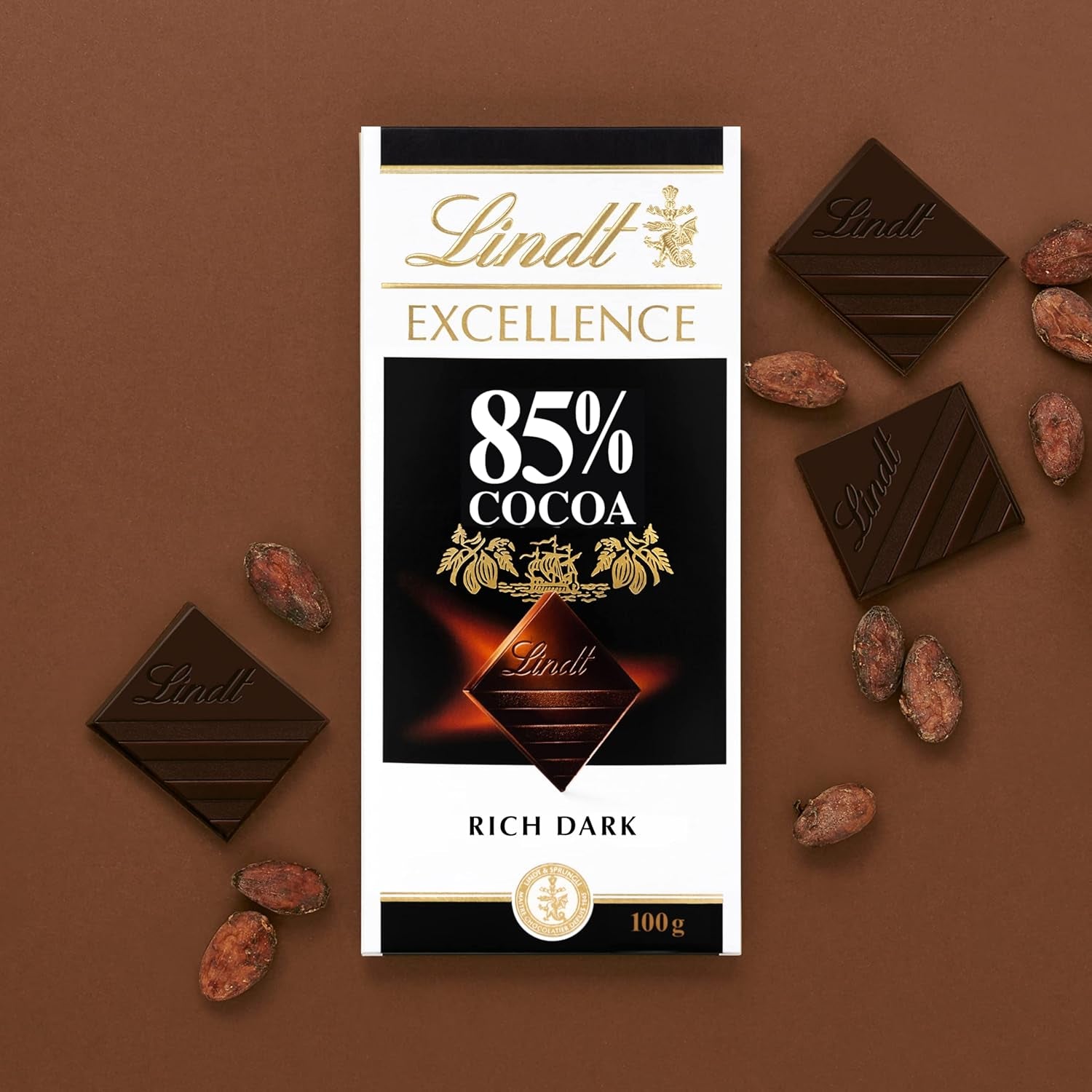 Czekolada Lindta | Baton EXCELLENCE 85% Kakao | 100g | Ekstra ciemna czekolada | Wegański batonik czekoladowy