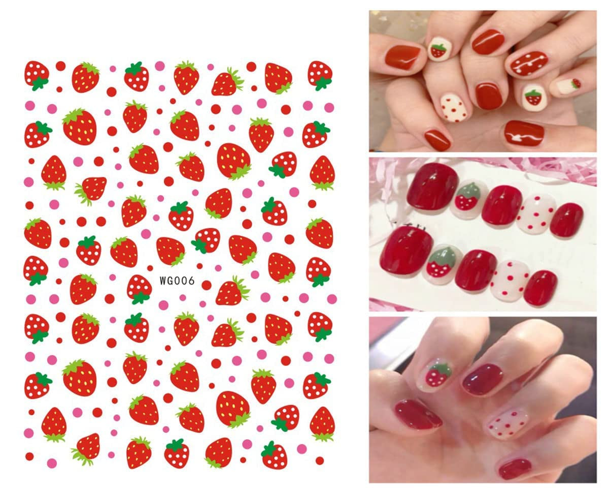 12 Blatt Nagelsticker Süß Kinder Nagelaufkleber Selbstklebend Weihnachtsblumen Blätter Tiere Pflanzen Früchte Nail Art Naklejka Dekoration Nageldesign Zubehör