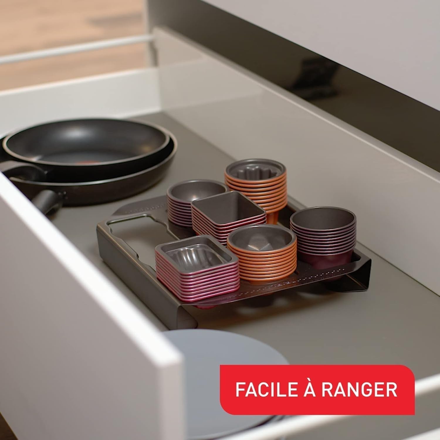 Tefal Creabake J3089304 3 Stück Brioche-Backform Antihaft-Beschichtung, Leicht Entnehmbar, Stapelbar, Einfache Austellung, Backform Formy i blachy do pieczenia Naty Shop