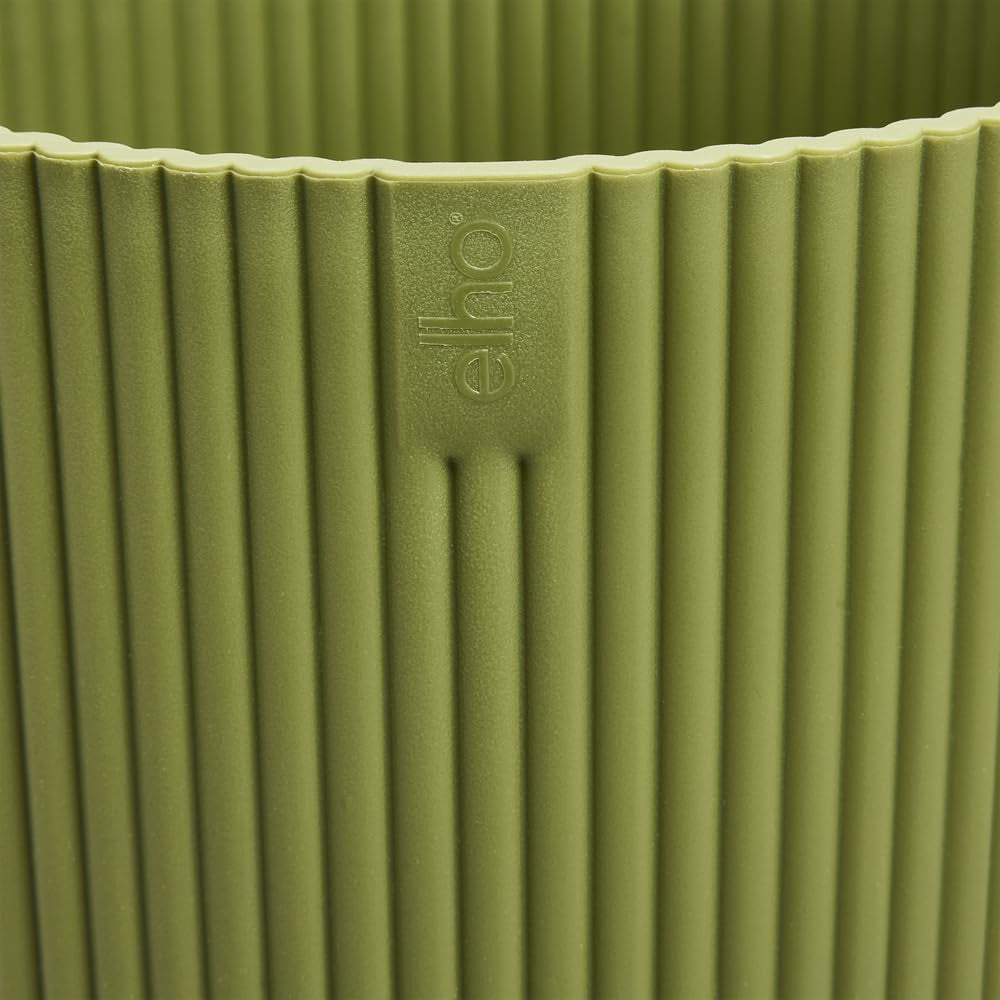 elho Vibes Fold Bowl 25 - Doniczki do wnętrz - 100% plastiku pochodzącego z recyklingu - Ø 24,9 x wys. 12,1 cm - Zielony/Ferngrün