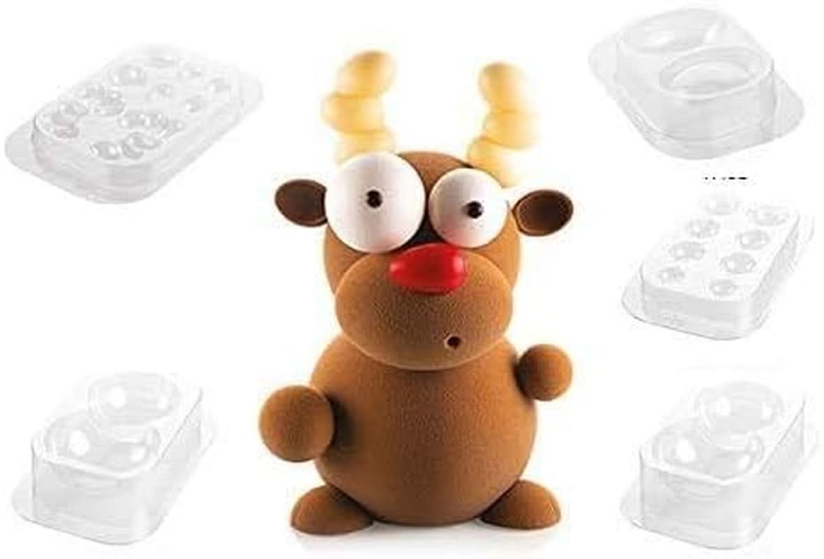SILIKOMART Zestaw Rudolf Formen do czekolady, Boże Narodzenie, 5 sztuk Kuchnia Naty Shop