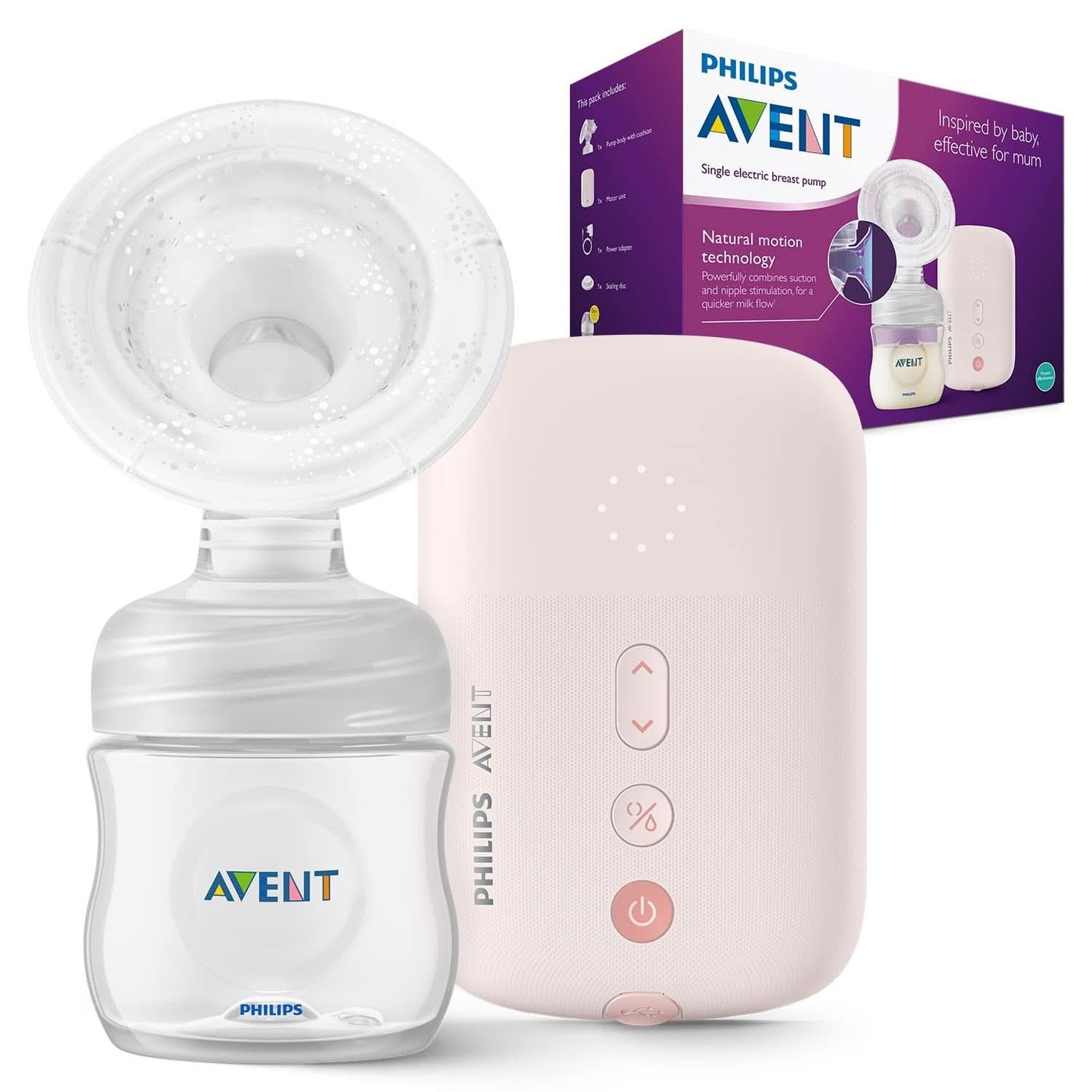 Indywidualny laktator elektroniczny Philips Avent - z technologią Natural Motion, wygodną silikonową poduszką Akcesoria Żywność i karmienie piersią Bebe Naty Shop Scf395/11