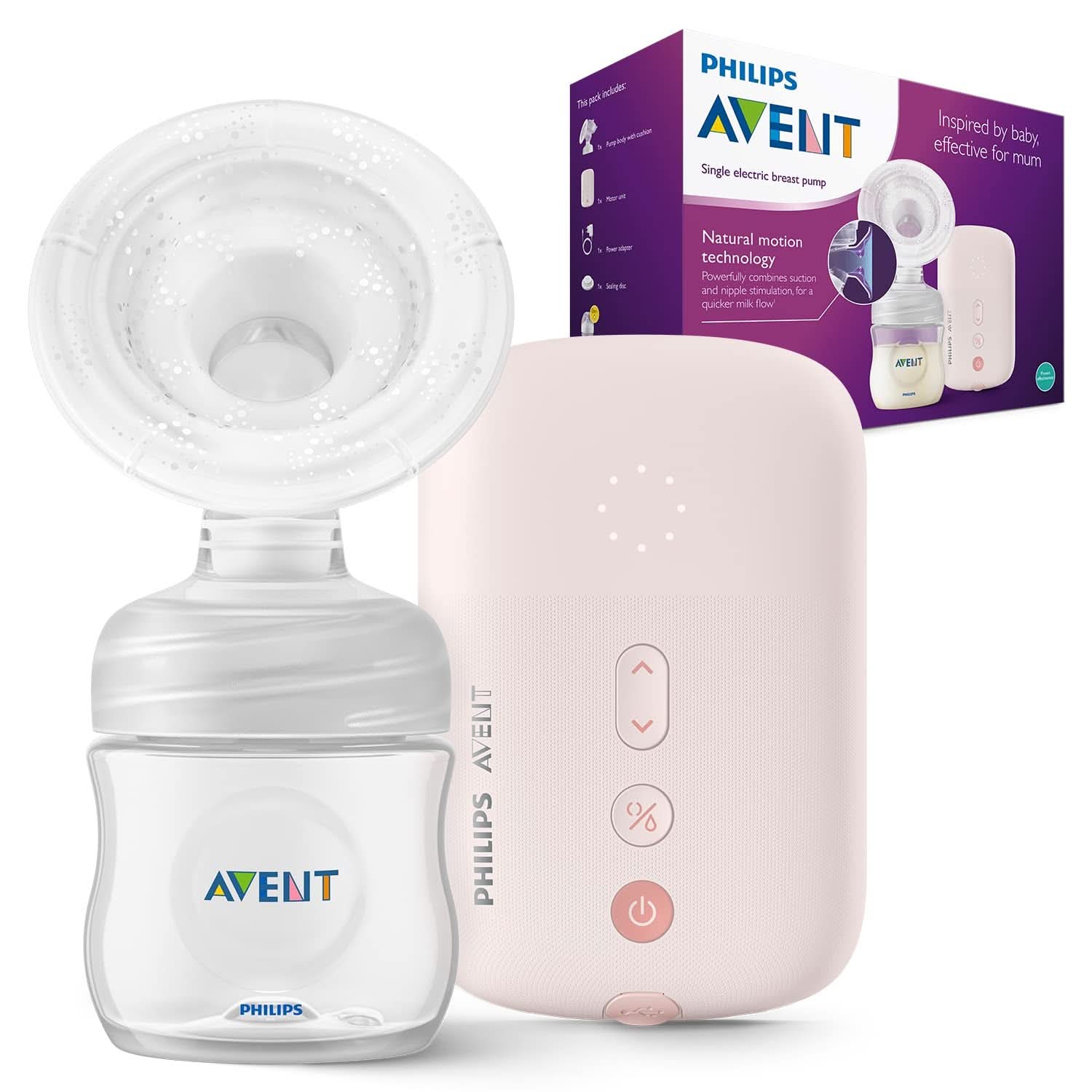 Indywidualny laktator elektroniczny Philips Avent - z technologią Natural Motion, wygodną silikonową poduszką Akcesoria Żywność i karmienie piersią Bebe Naty Shop Scf395/11