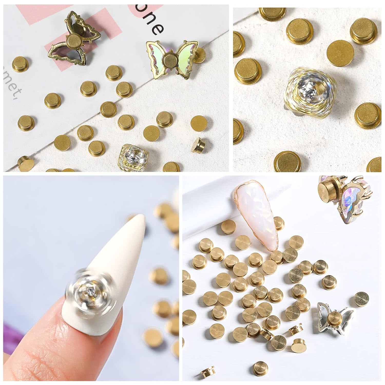 Obrotowe zawieszki do zdobienia paznokci, 20 Stück Spinning Charms do paznokci Obrotowe łożysko do paznokci Für Nail Art Design DIY Crafting Schmuck Zubehör