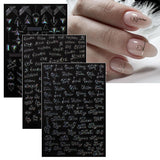 Jmeowio Nagelsticker Aurora Geometrysch 12 Blatt Nail Art Naklejka Selbstklebend Nagelaufkleber Bunt Dekoration Nageldesign Zubehör