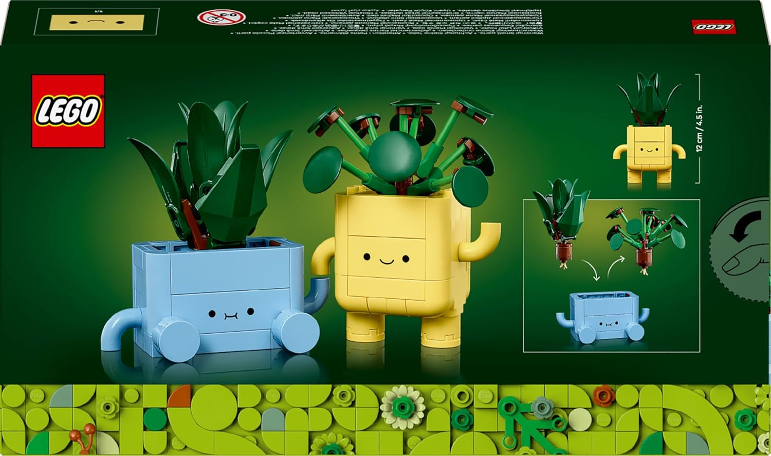 LEGO Botanicals Happy Plants — zestaw do samodzielnego montażu dla dzieci z 2 sztucznymi kwiatami i 2 kolorowymi doniczkami z kreskówkowymi twarzami — pomysł na prezent dla dziewczynek od 9 lat — 10349 Zestawy konstrukcyjne Besuche w sklepie LEGO