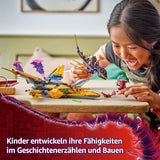 Samolot Super Storm LEGO NINJAGO Rasa i Arina — zabawka z dronem, miotaczami, ostrzami i silnikami — w zestawie. Trzy minifigurki Ninja do odgrywania ról — zestaw do budowania dla chłopców i dziewcząt od 8 lat 71833 Zestawy do budowania Besuche den LEGO-Store