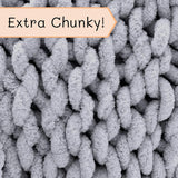 Gruby koc robiony na drutach, narzuta, w 100% ręcznie robiony na drutach z przędzy szenilowej jumbo (127 x 152,4 cm, liliowo-szary) Łóżka i koce Adyrescia