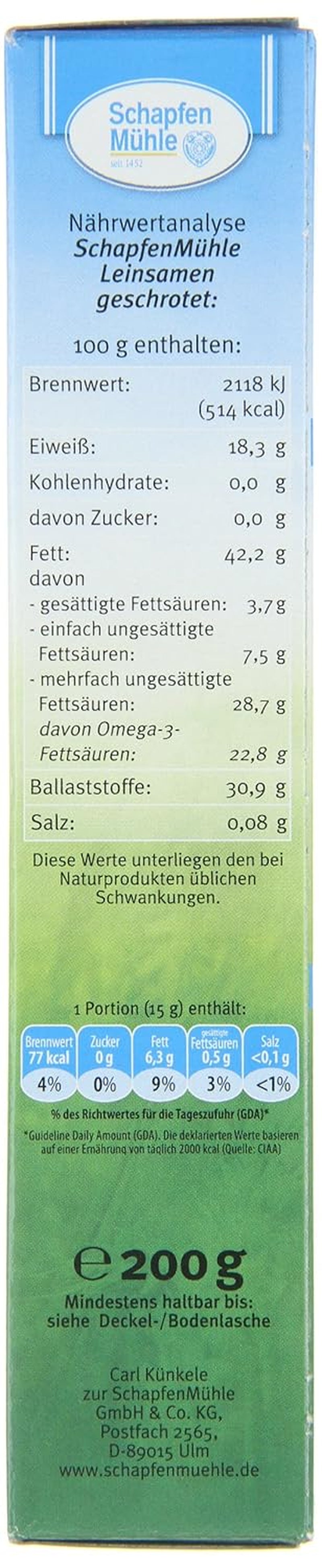 Schapfen Mill Mielone siemię lniane 200g opakowanie (10 sztuk)