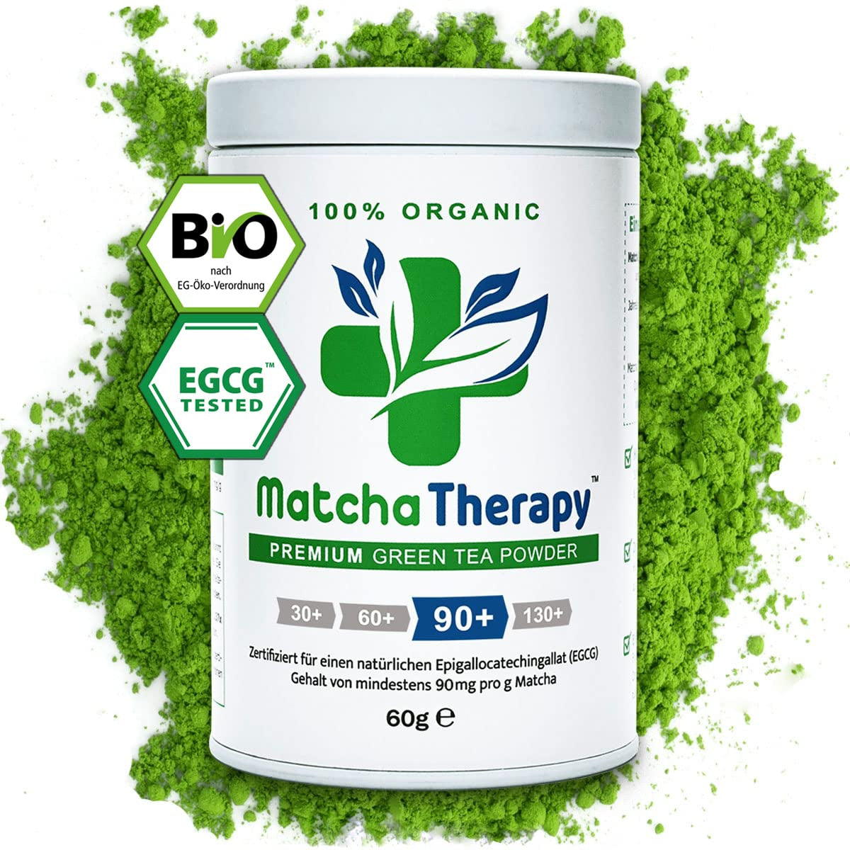 Terapia Matcha 30+ | Organiczna herbata Matcha w proszku | 60 g | O potwierdzonej zawartości co najmniej 30 mg/g katechiny EGCG | Wspomaga układ odpornościowy i poziom energii | Ceremonialna jakość | Zielona herbata z Japonii
