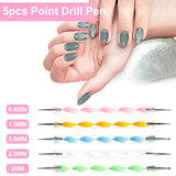 53 Blätter Nagelsticker, zestaw Nail Art Pinsel i Dekorationen, 15 szt. Pinsel, 5 szt. długopisów z kropkami, Strasssteine, Blattgold Für Nagelkunst, Nagel Pailletten, Nagelkunstwerkzeuge Und Dekorationssets