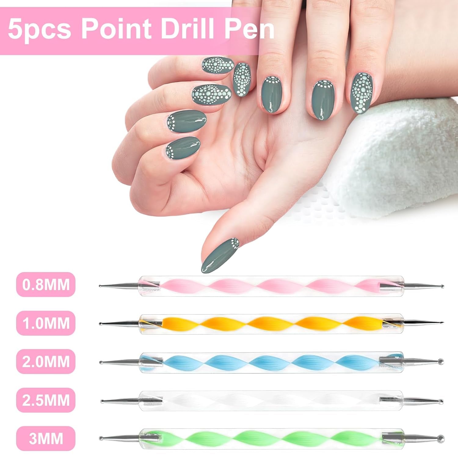 53 Blätter Nagelsticker, zestaw Nail Art Pinsel i Dekorationen, 15 szt. Pinsel, 5 szt. długopisów z kropkami, Strasssteine, Blattgold Für Nagelkunst, Nagel Pailletten, Nagelkunstwerkzeuge Und Dekorationssets