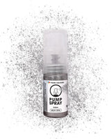 Jadalny brokatowy spray spożywczy NOWOŚĆ SILVER SHIMMERING 5G pompka z proszkiem metalicznym do szybkiego i efektownego dekorowania ciast, kremów, galaretek, pralin, dekoracji czekoladowych i cukrowych