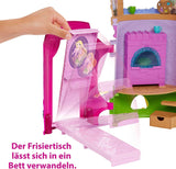 Disney Princess HMV99 - ruchoma lalka Roszpunka i wieża do zabawy z zabawą dookoła, 6 obszarów do zabawy i 15 akcesoriów, inspirowane filmem Disneya, zabawki dla lalek 3-letnich Naty Shop Dolls