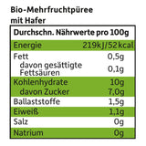 FRECHE FREUNDE Organiczna saszetka owocowa Banan, jabłko, malina, jagoda z owsem, puree owocowe ze zbożami w wyciskanej torebce dla dzieci od 6. miesiąca życia, wegańskie, opakowanie 6 szt. (6 x 100 g)