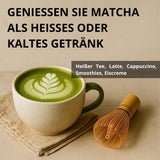 | Matcha organiczny proszek 100 g | Ceremonialna klasa zielonej herbaty Matcha w proszku | 100% naturalności i najwyższej jakości | Herbata detoksykująca | Kompatybilny z zestawem Matcha, łodygą, miską i szklanką.