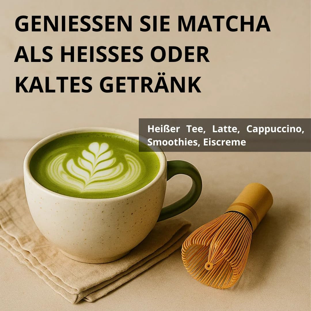 | Matcha organiczny proszek 100 g | Ceremonialna klasa zielonej herbaty Matcha w proszku | 100% naturalności i najwyższej jakości | Herbata detoksykująca | Kompatybilny z zestawem Matcha, łodygą, miską i szklanką.