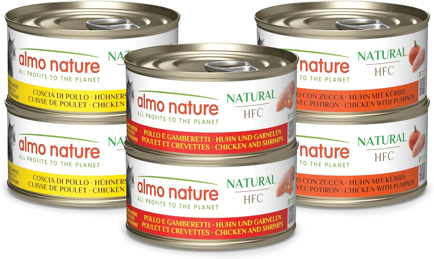 Almo Nature HFC Naturalna mokra karma dla kotów - Różne przepisy z kurczakiem - 6 x 70g