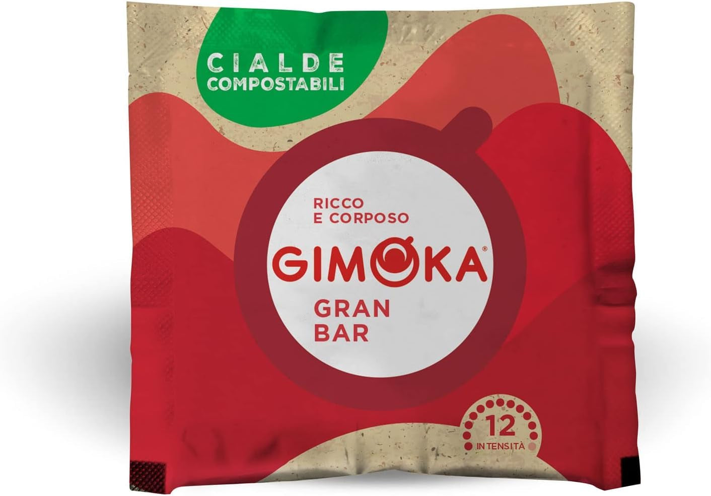 Gimoka Kompostierbare Kaffeepads, Gran Bar Intenso Kaffeemischung, Intensität 12-100 Pads - Kompatybilne z papierowymi podkładkami ESE System 44 mm