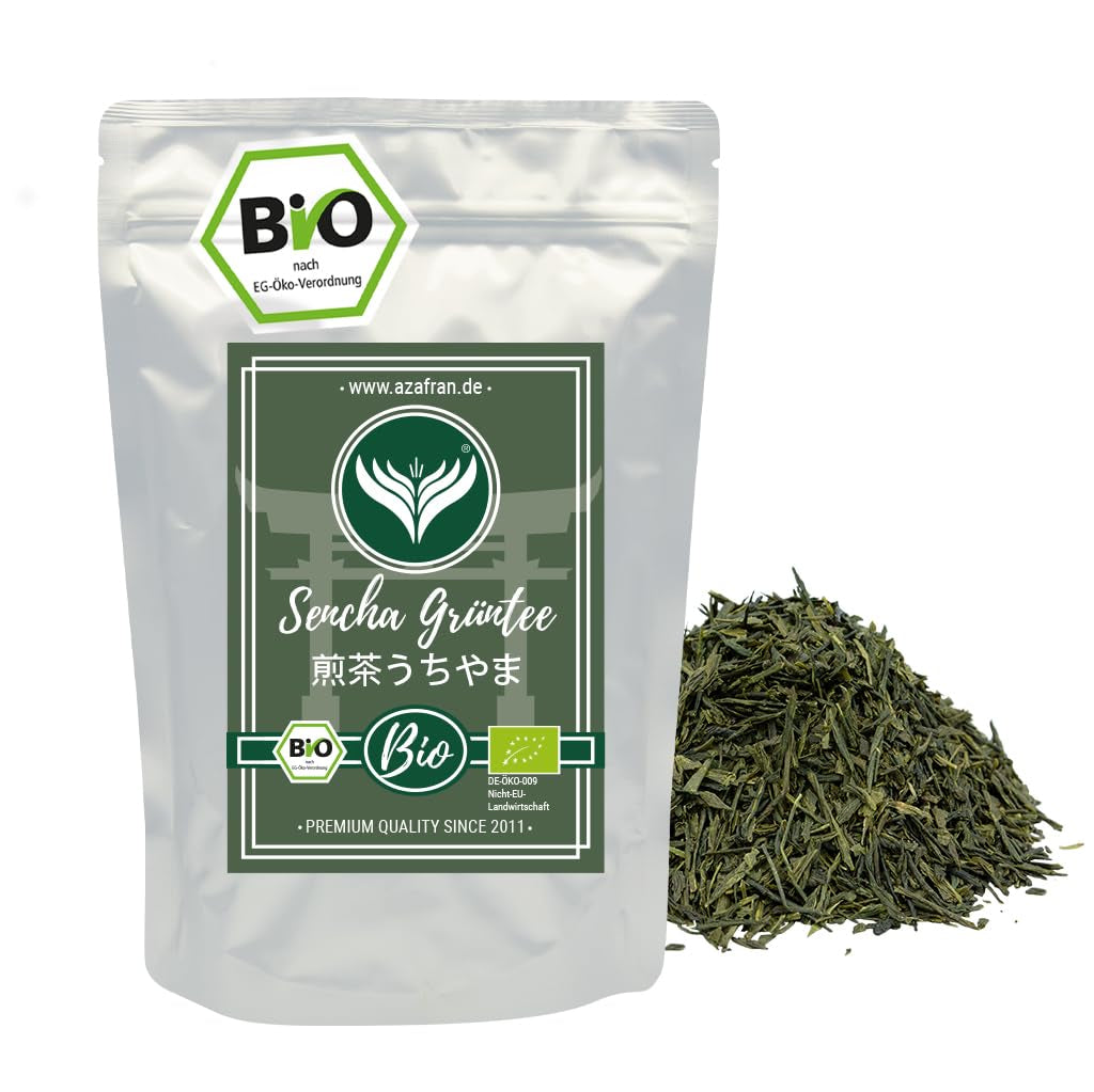 Azafran Green Tea - Organiczna herbata zielona Sencha Loose Cut - Oryginalna Uchiyama z Japonii 250 g
