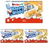 Kinder Happy Hippo Hazelnut - Specjalne chrupiące wafle z mlekiem i kremem z orzechów laskowych - Słodycze karnawałowe i Mardi Gras - 1 opakowanie zawierające 5 pojedynczych batonów po 20,7 g każdy