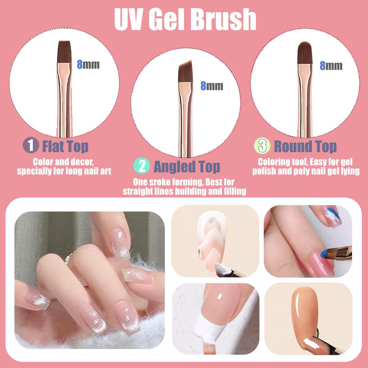 10 Stück Nail-Art-Pinsel, Nagel-Gel-Nagellack-Malpinsel, Zeichenstift, Nagel-Liner-Pinsel i Nagel-Dotting-Stift Für Gel-Nagellack, DIY, Maniküre, Salon Zu Hause