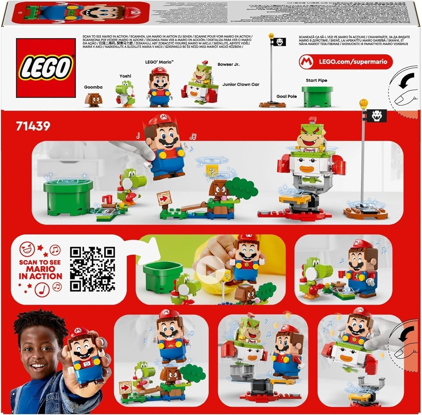 LEGO Super Mario Adventure z interaktywnym Mario, zestaw wózka młodszego klauna, zabawka Yoshi, prezent Nintendo dla chłopców, dziewcząt i graczy w wieku od 6 lat 71439 Zestawy do budowania Besuche w sklepie LEGO