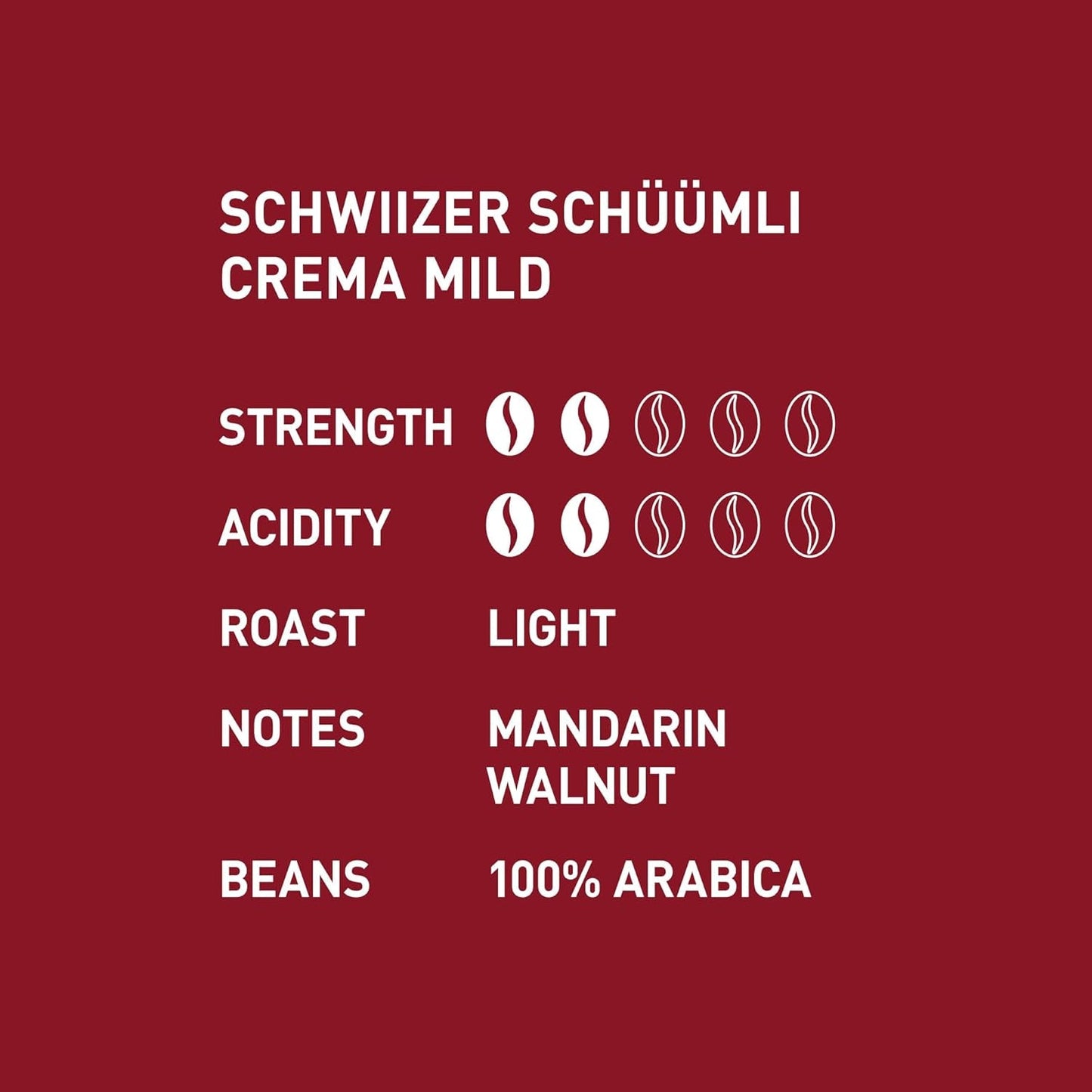 Schwiizer Schüümli Crema Mild, 100% ziaren kawy Arabica drobne, harmonijne i łagodne, idealne do automatycznych ekspresów ciśnieniowych, moc 2/5, jasno palone, Rainforest Alliance, 1kg