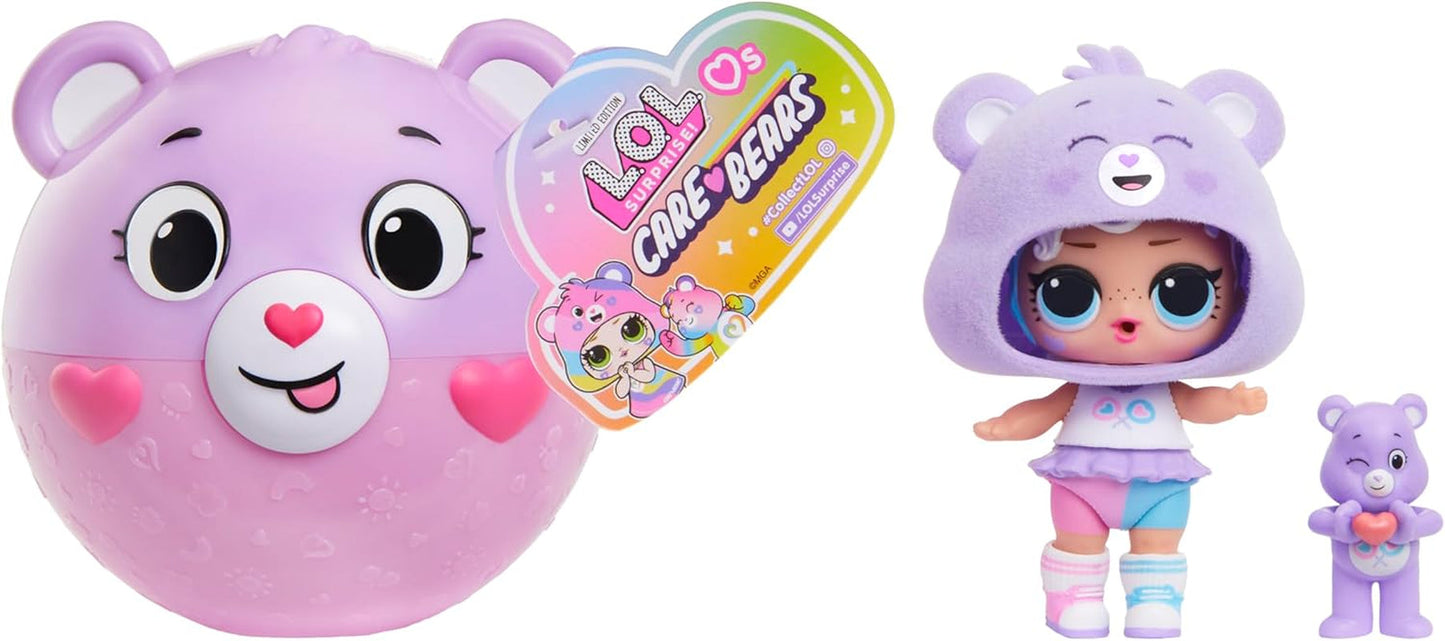 LOL niespodzianka! Loves Care Bears Tots – zawiera 1 lalkę z ubrankiem i akcesoriami, pluszową piłkę, ukryte opakowanie, 6 lalek kolekcjonerskich
