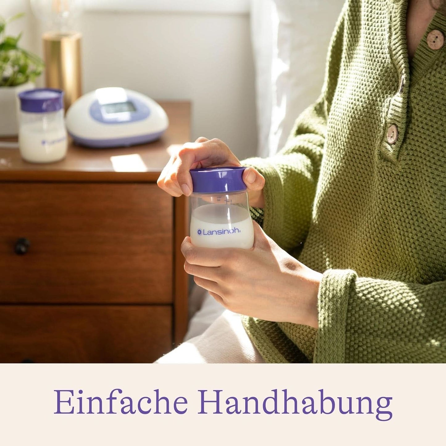 Lansinoh Muttermilchflaschen, 4 X 160 Ml - Zur Sicheren Muttermilch Austellungen - Neues Kompaktes Design Für Verbesserte Stabilität - Mit Stapelbarem Deckel Akcesoria Żywność i karmienie piersią Bebe Naty Shop