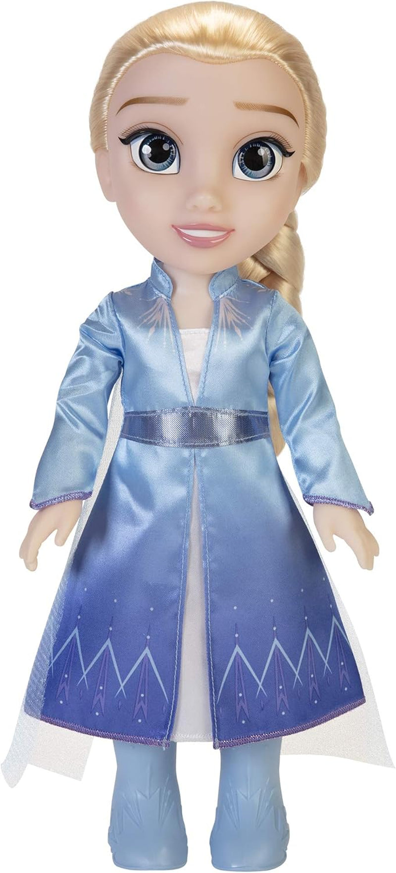 Disney Frozen 2 Elsa Travel Doll, 35-centymetrowa lalka z kultową sukienką inspirowaną filmem, butami i długimi warkoczami zapewniającymi dodatkową zabawę podczas zabawy, dla dziewczynek w wieku 3 lat i starszych