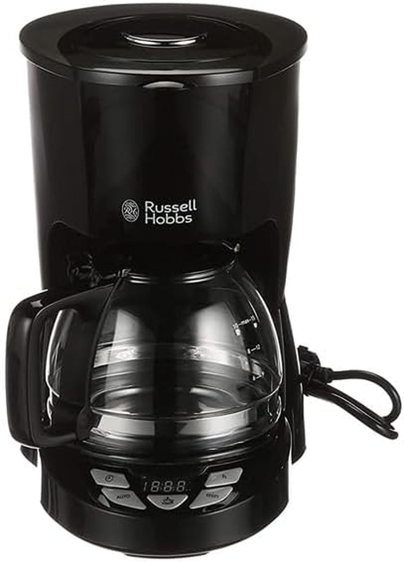 Ekspres do kawy Russell Hobbs [cyfrowy minutnik, głowica prysznicowa zapewniająca optymalną ekstrakcję i aromat] Tekstury+ (1 do 12 filiżanek, szklana karafka o pojemności 1,25 l, płyta grzewcza, system zapobiegający kapaniu) Ekspres do kawy z filtrem 22620-56