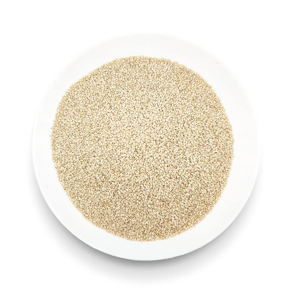 Organiczne nasiona sezamu 3 kg, surowe organiczne nasiona oleiste, biały sezam, naturalnie łuskane, niepalone, źródło wapnia i żelaza, pakiet ekonomiczny