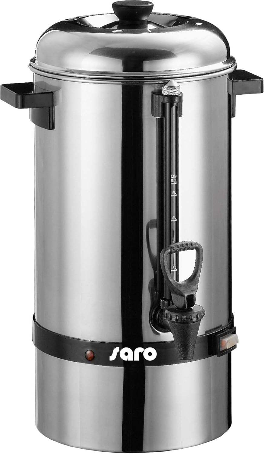 Ekspres Saro z filtrem okrągłym - 6,75 L / 40 filiżanek - stal nierdzewna - funkcja zaparzania i utrzymywania ciepła - kranik bezpieczeństwa - wziernik - 1,5 kW - model SAROMICA 6005
