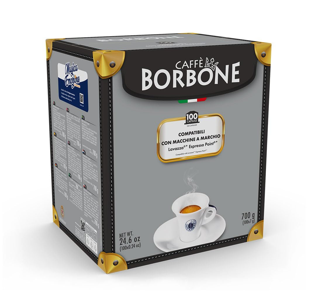 Caffè Borbone Blue Kaffeemischung - 100 Kapseln - Kompatybilny z Kaffeemaschinen der Marke Lavazza®* Espresso Point®*