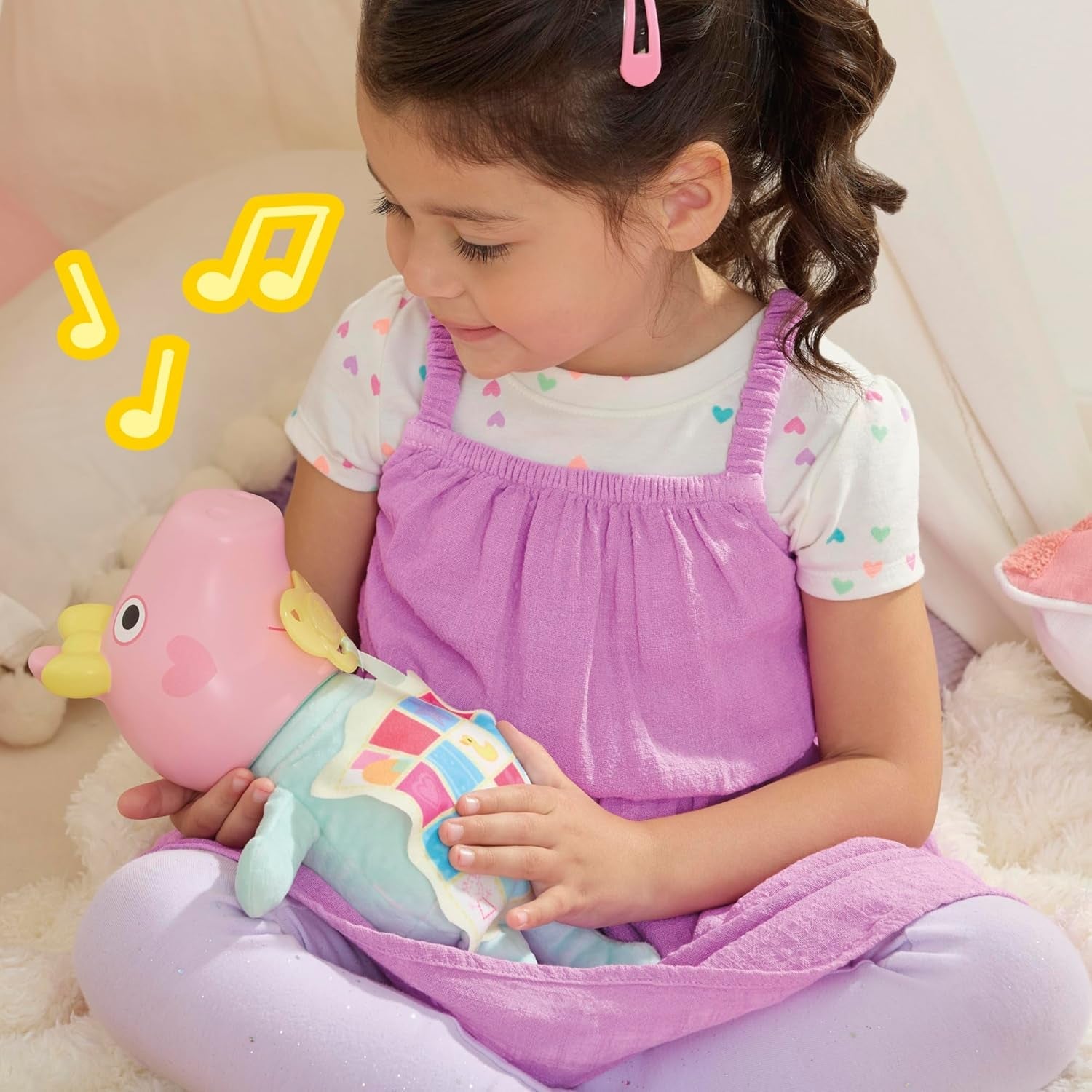 Interaktywna lalka Peppa Pig 28 cm Evie z 20 dźwiękami i wieloma funkcjami, zestaw zabawek dla dzieci od 3 lat