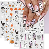 JMEOWIO Nagelsticker Halloween 9 Blatt Nail Art Naklejka Selbstklebend Nagelaufkleber Süßes Gespens Kürbis Dekoration Nageldesign Zubehör