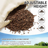 LOFE Organiczna poduszka do spania z gryki 14 x 20 cali Regulowana, oddychająca, chłodna poduszka do spania dla osób śpiących na plecach i bokach (łuski gryki tatarskiej) Poduszki standardowe Naty Shop