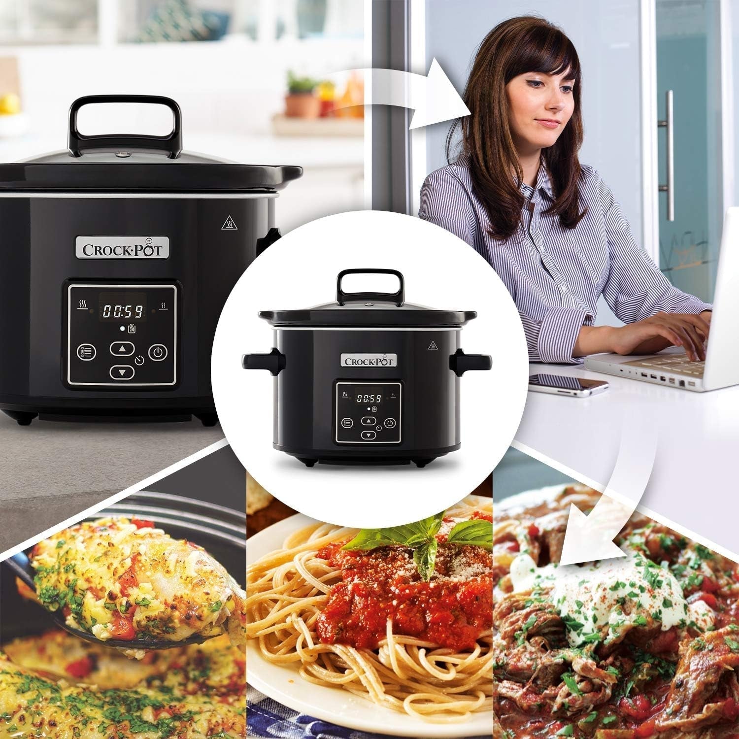 Wolnowar cyfrowy Crockpot, funkcja utrzymywania ciepła, 2,4 litra (1-2 osoby) Wolnowar Naty Shop