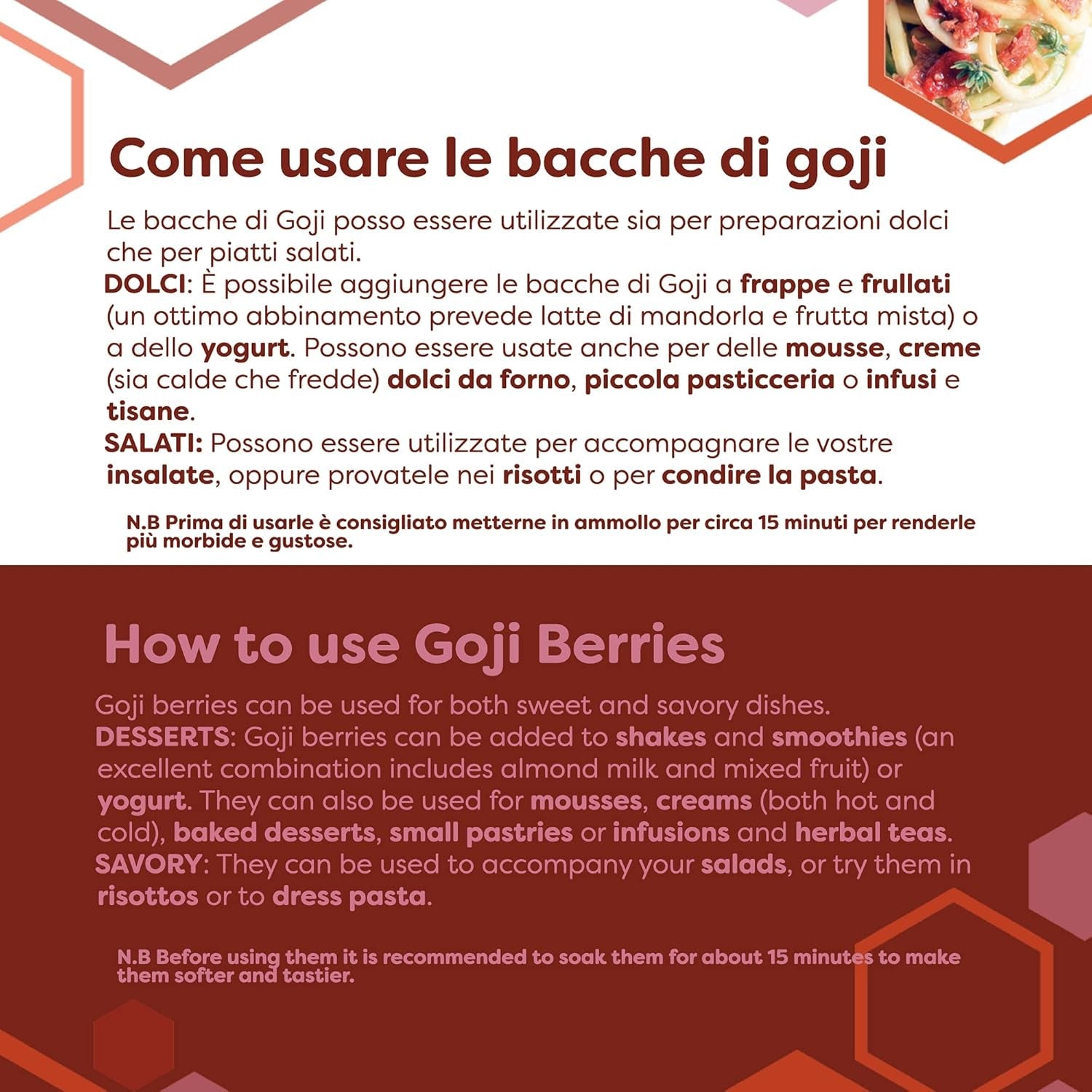 ERBOTECH Jagody Goji 200 g, jagody goji o wysokiej zawartości witamin, suszone owoce bez cukru i siarki, naturalne superfoods i bogate w energię, Made in Italy Produkty suszone Naty Shop