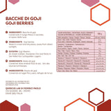 ERBOTECH Jagody Goji 200 g, jagody goji o wysokiej zawartości witamin, suszone owoce bez cukru i siarki, naturalne superfoods i bogate w energię, Made in Italy Produkty suszone Naty Shop