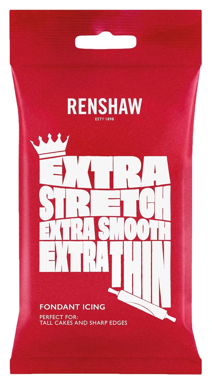 Extra Fondant Red 1kg - Ekstra elastyczny fondant o smaku waniliowym, idealny do pokrywania ciast - Czerwony - 1 kg Naty Shop pasta cukrowa 1 Kg (opakowanie 1 szt.) Wanilia