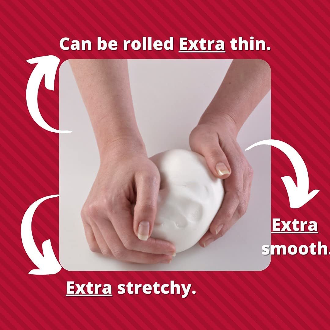Extra Fondant Red 1kg - Ekstra elastyczny fondant o smaku waniliowym, idealny do pokrywania ciast - Czerwony - 1 kg Pasta cukrowa Naty Shop