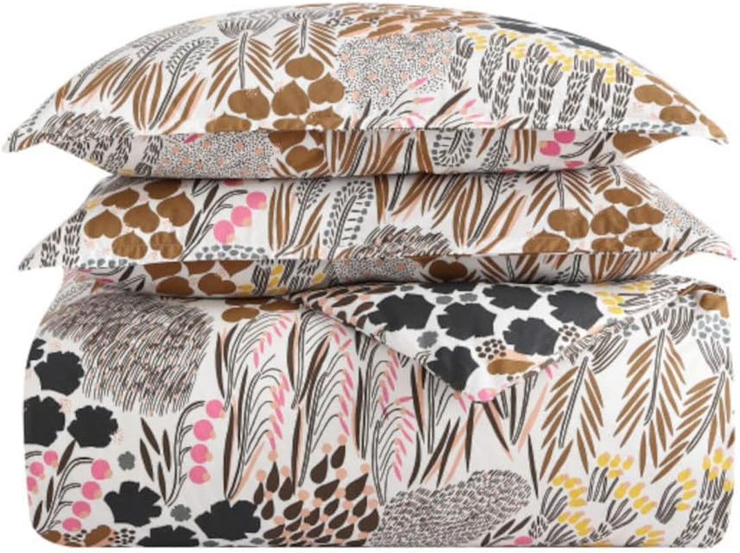Zestaw pościeli MARIMEKKO Queen, pościel z bawełny perkalowej z pasującymi poszewkami na poduszki, całoroczny wystrój domu (Pieni Letto, wielokolorowy, łóżko typu queen-size) Naty Shop Kołdry i kołdry