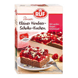 RUF Kleiner Himbeer-Schokokuchen, Mini-Kuchen Mit Feiner Puddingcreme, Himbeeren Und Weißen Schokoraspeln, Inkl. Backform, 1X252G Mieszanka do pieczenia i gotowania Naty Shop 252 G (1Er Pack) Himbeere