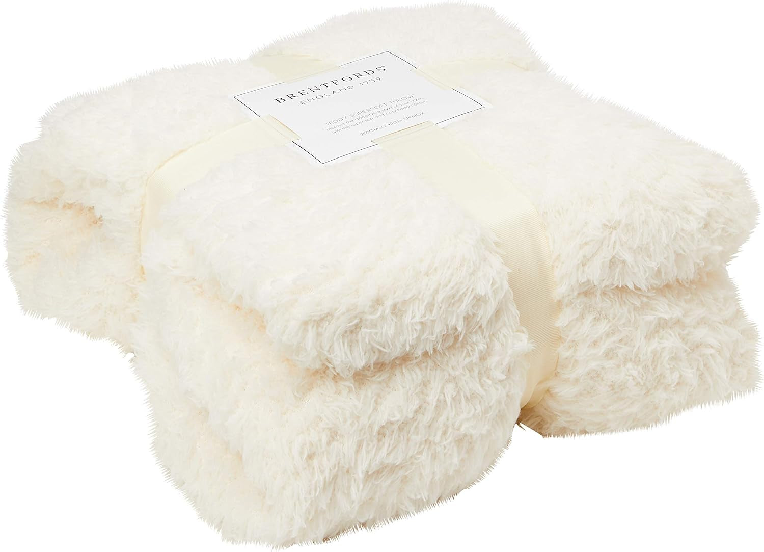 Brentford's Teddy Koc polarowy Duży koc na łóżko Pluszowa Super miękka ciepła sofa Narzuta na łóżko Czarna - 150 x 200 cm Łóżka i koce Besuche den Brentfords-Store Crème 200 x 240 cm