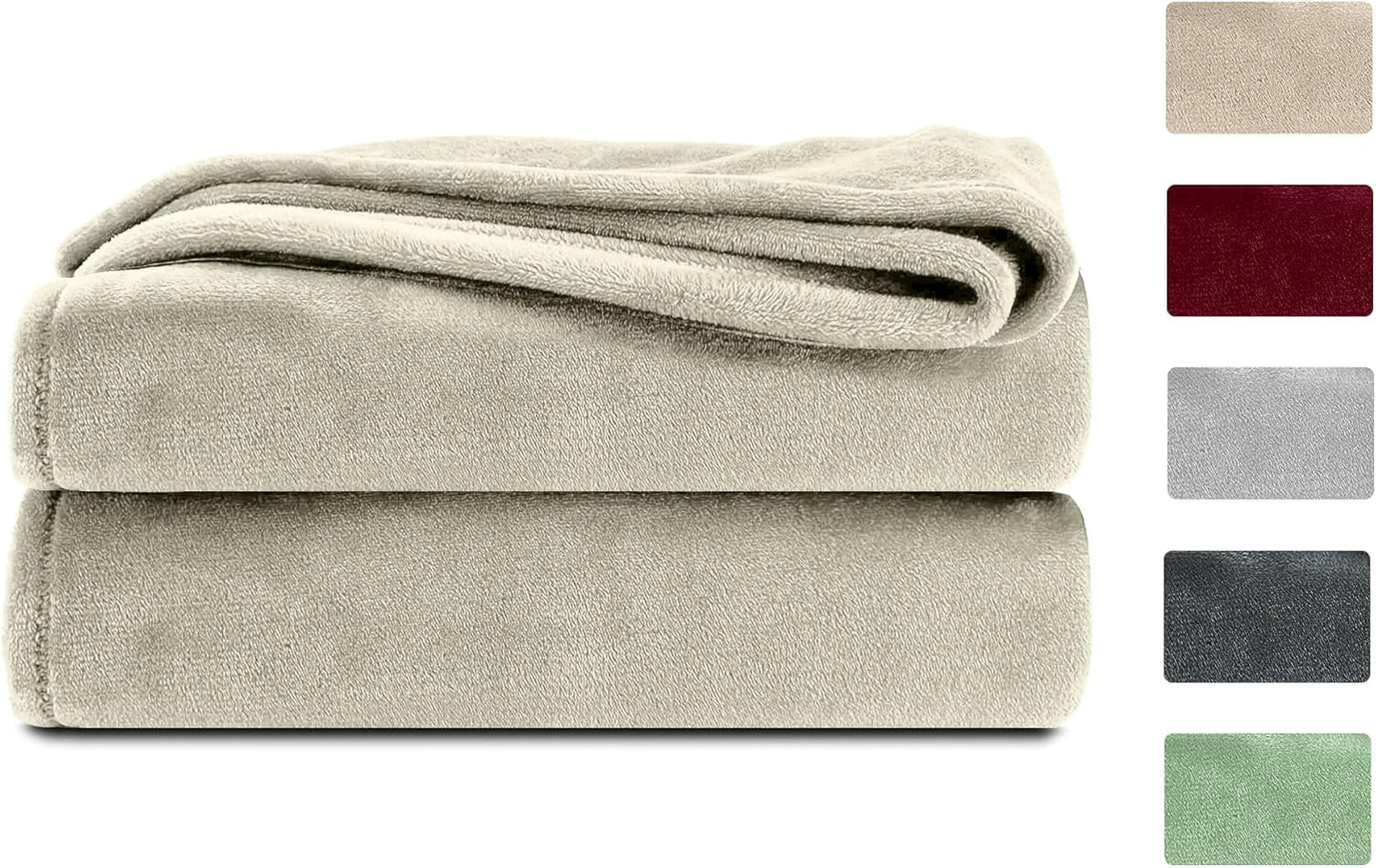 Puszysty koc Komfortec, wygodny koc, koc polarowy, certyfikat Oeko-Tex, super miękki, 150X200 Cm, 260 G/M², beżowy Łóżka i koce Besuche den Komfortec-Store Ecru 220 X 240 Cm