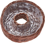 Pierścień kosza wierzbowego Dehner z folią do sadzenia, wys. 12 cm, Ø 40 cm, tkanina wierzbowa, brązowa